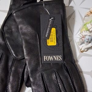 Fownes Men's Black Leather Gloves